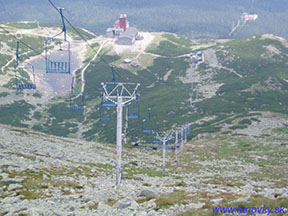 pohľad na trasu od vrcholovej stanice /foto: Andrej 24.07.2003/
