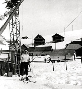 lyžiarsky vlek v Alpe d´Huez, 1936 – foto: Poma