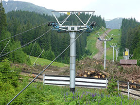 Trať už po začatí výstavby novej lanovky /foto: Radim Polcer 29.6.2009/